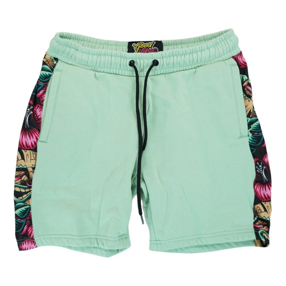 Good‎ Vibes Men's Shorts Drawsting Elastic Waist Size M 100% Polyester